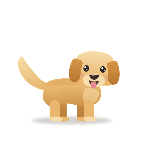 A cartoon golden retriever puppy